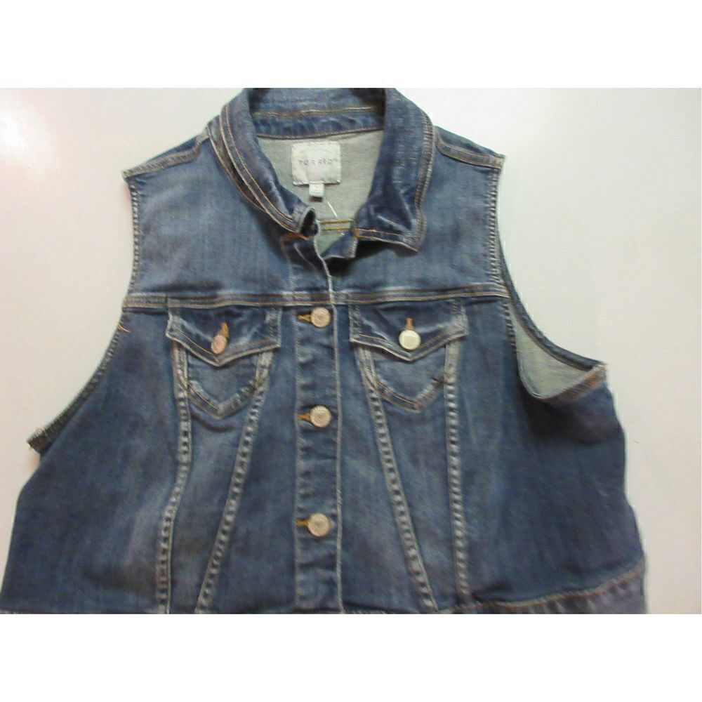 Torrid denim vest button front size 1 - Picture 3 of 5